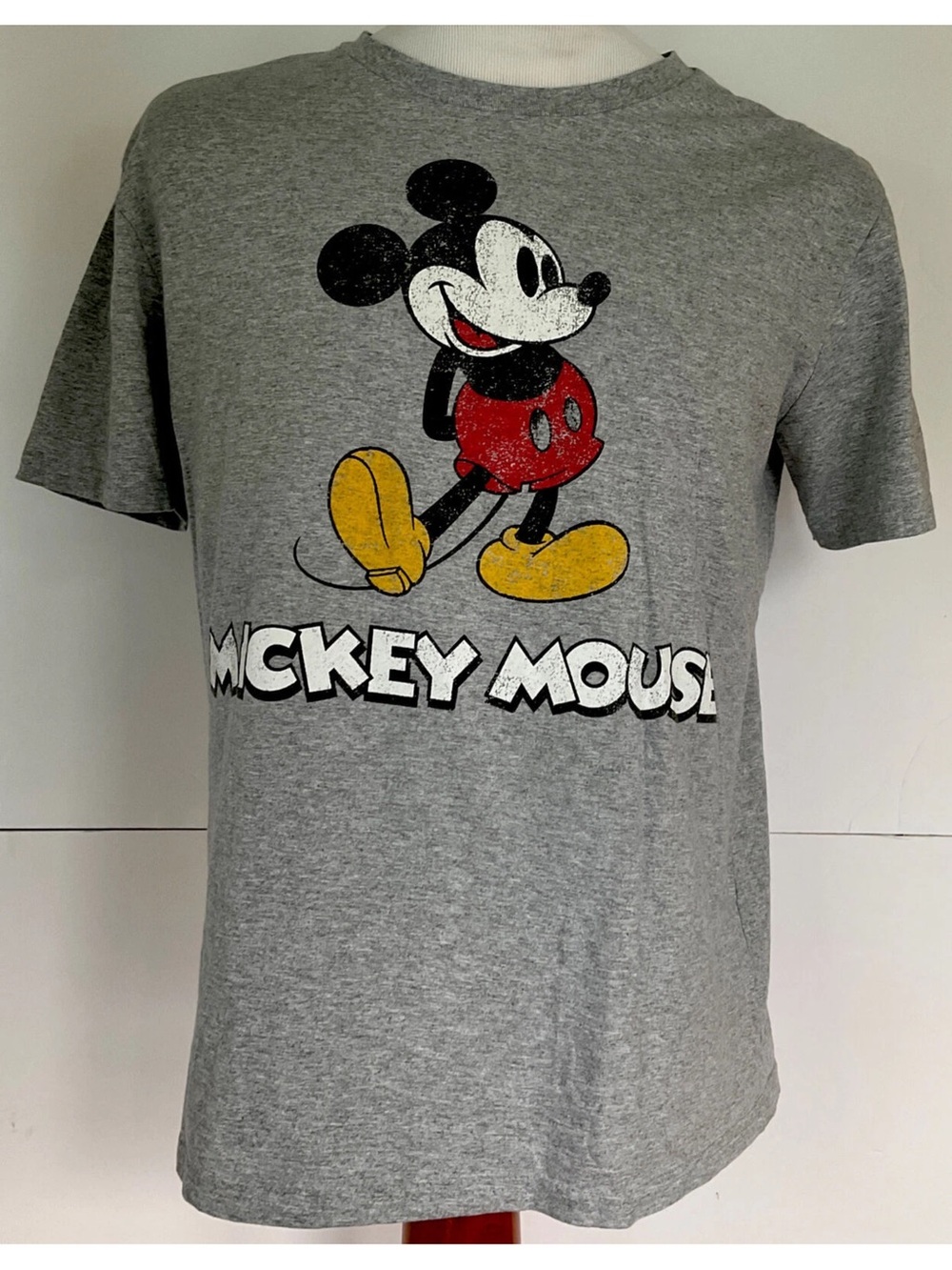 Disney Mickey Mouse Graphic T-Shirt  Size Medium Short Sleeve Gray